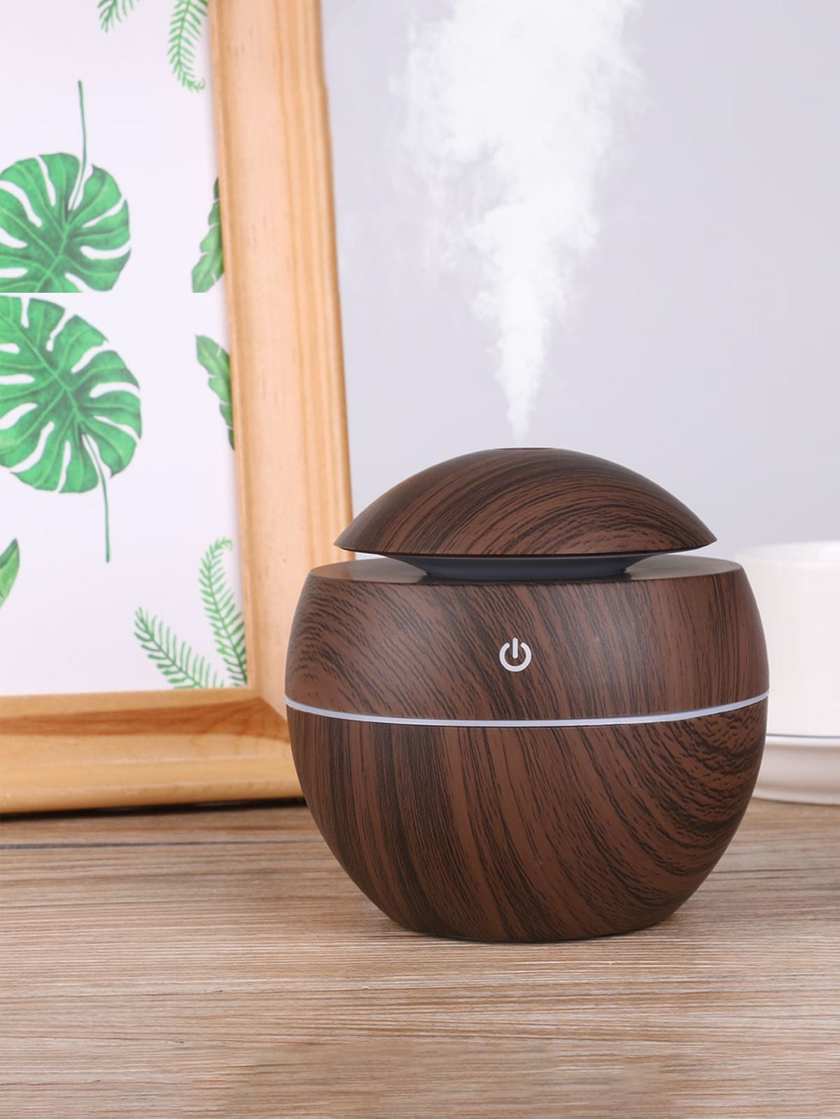 Humidificador Redondo Efecto Madera