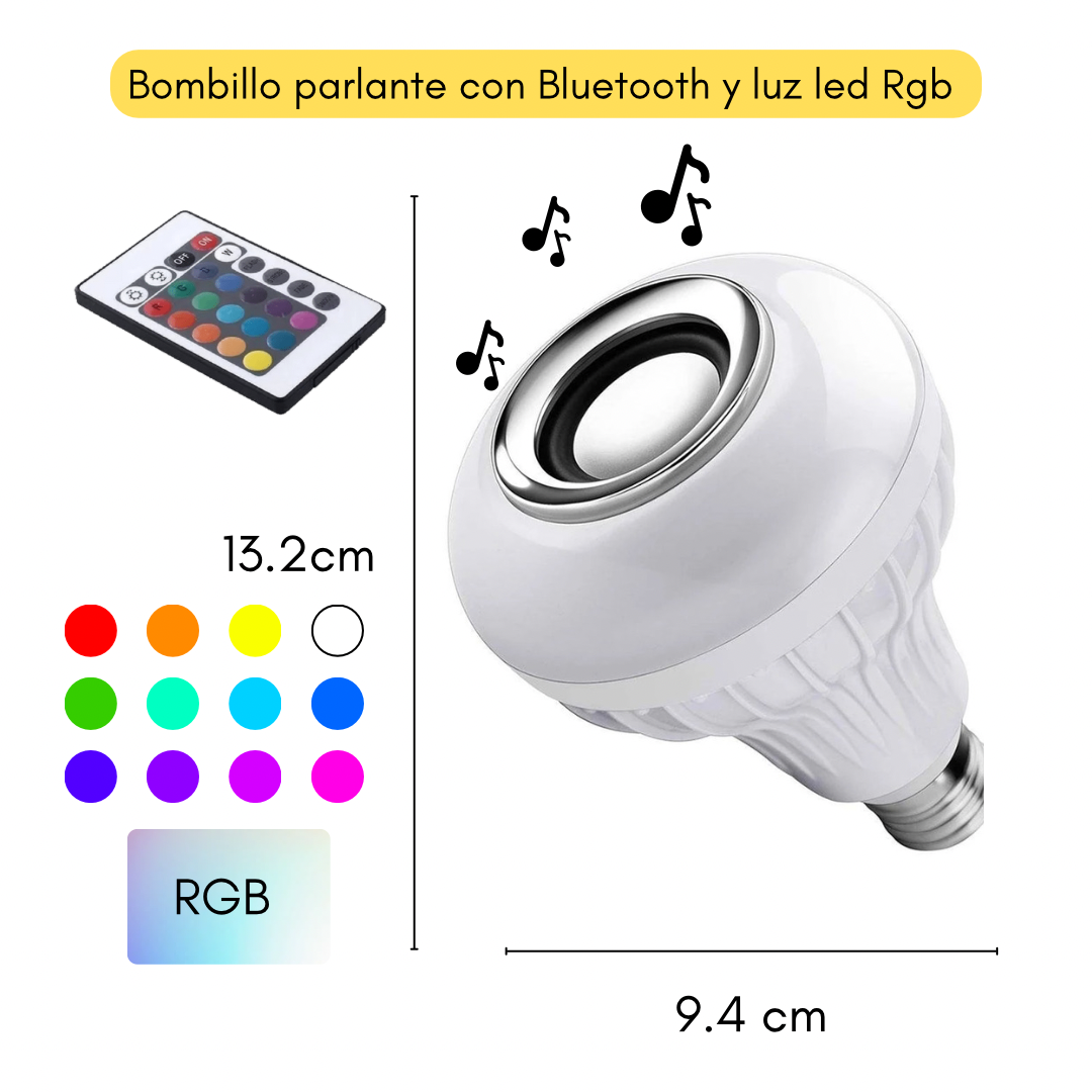 Bombillo parlante bluetooth rgb